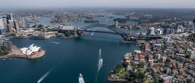 Living and Working in Australia. Aerial view of sydney
